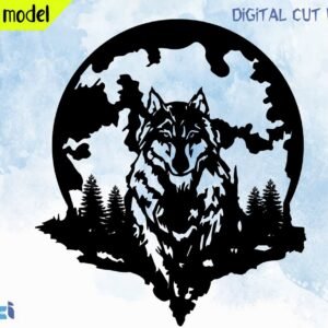 Wolf Mountain Art SVG PNG: Laser Cut Files