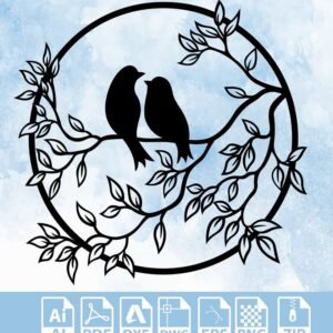 Hummingbird Floral SVG File: Wall Art DXF Clipart (Digital Download)