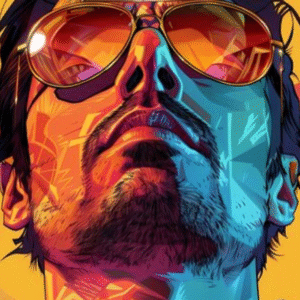 Bold GTA Style Man Face Wall Art