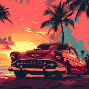 Vintage Ride GTA Style Digital Art Poster