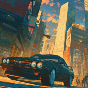 GTA-Inspired Car Art Poster