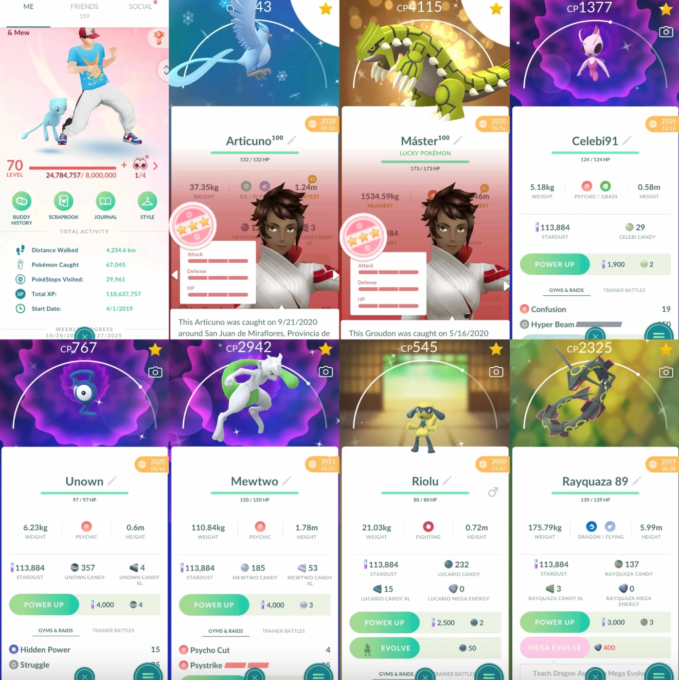 Pokémons 1536 - Level 70